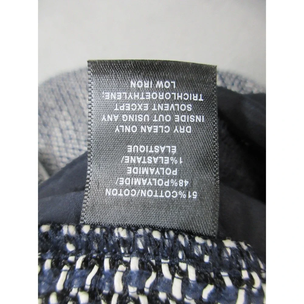 Lafayette 148 New York Dress Jacket Suit Set Womens 8/S Blue‎ Tweed Piped